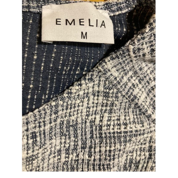 Emelia TWEED Navy and White Fringed Top - Women's Medium - Picture 8 of 8